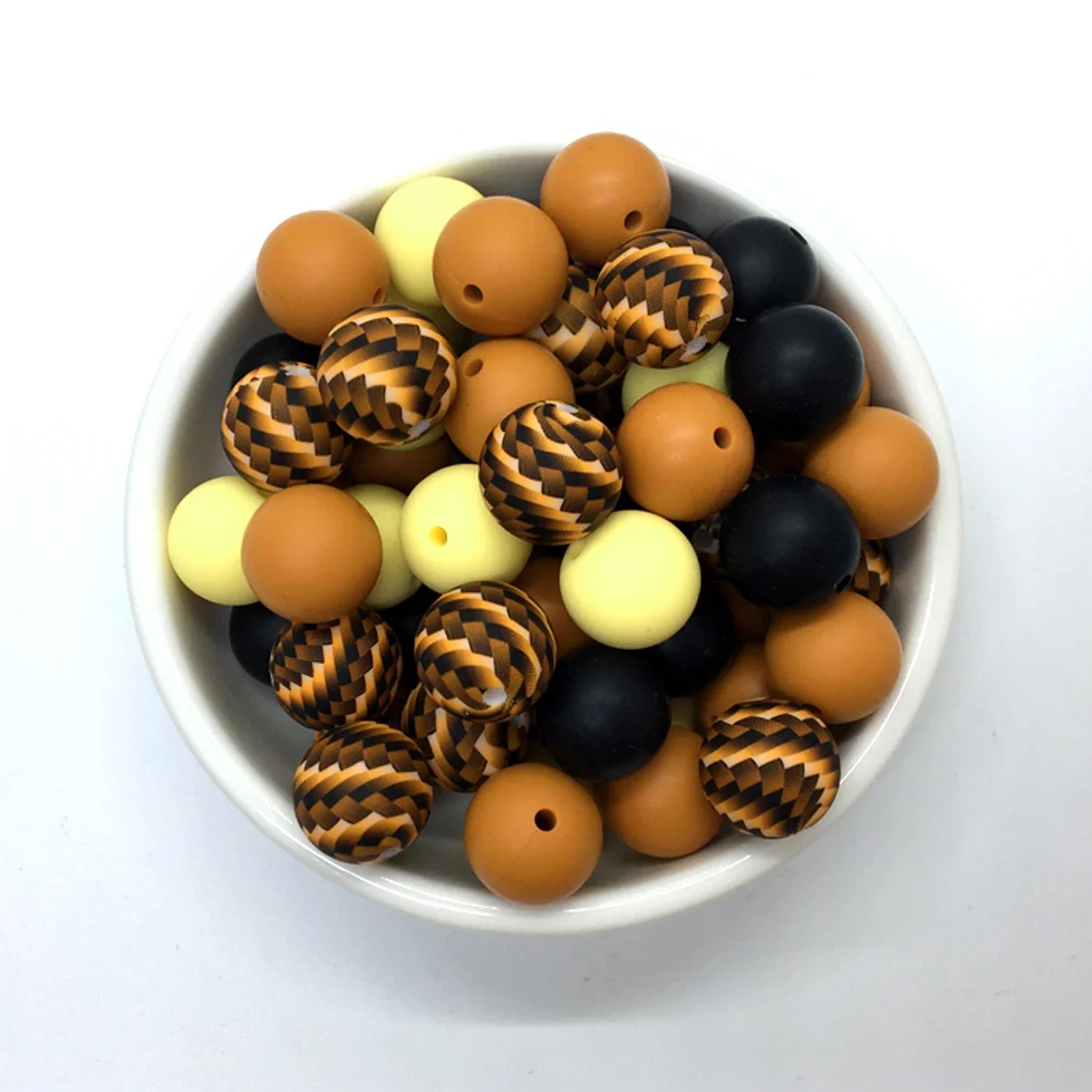 

20PCS/Lot 15MM Round Spring Silicone Beads Mix Loose Spacing Bead For Jewelry Making DIY Keychain Bracelets Necklace Accessories