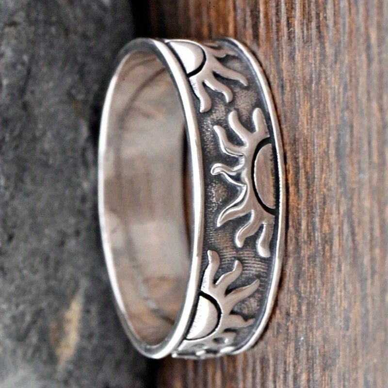 Fashion Ring Retro Simple Sun Wide Face Ring Suitable for Ladies and Men's Vacation Party Accessories Graduation Season Gift - view 2
