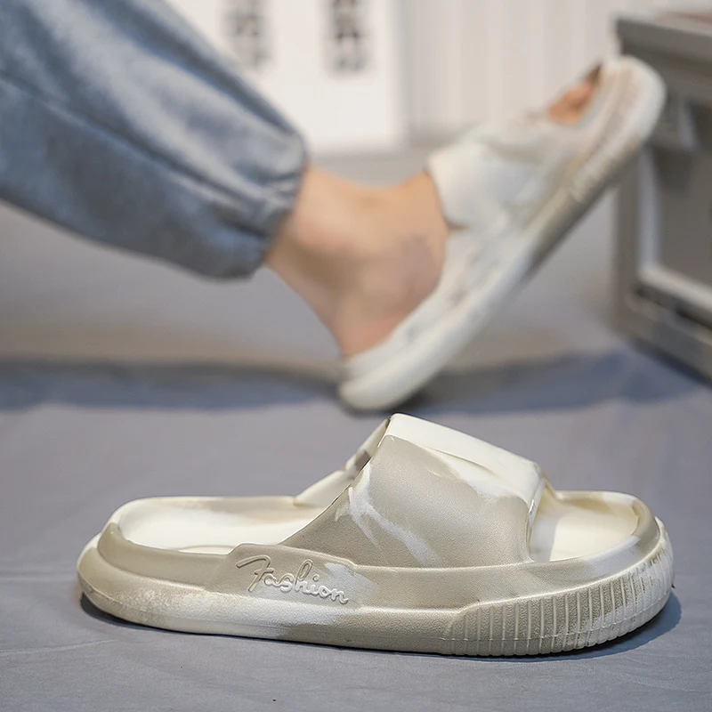 Original New Fashion Elements Design Splash Ink Pattern Simple Gradient EVA Platform Slippers Summer Men's Shoes Sandals