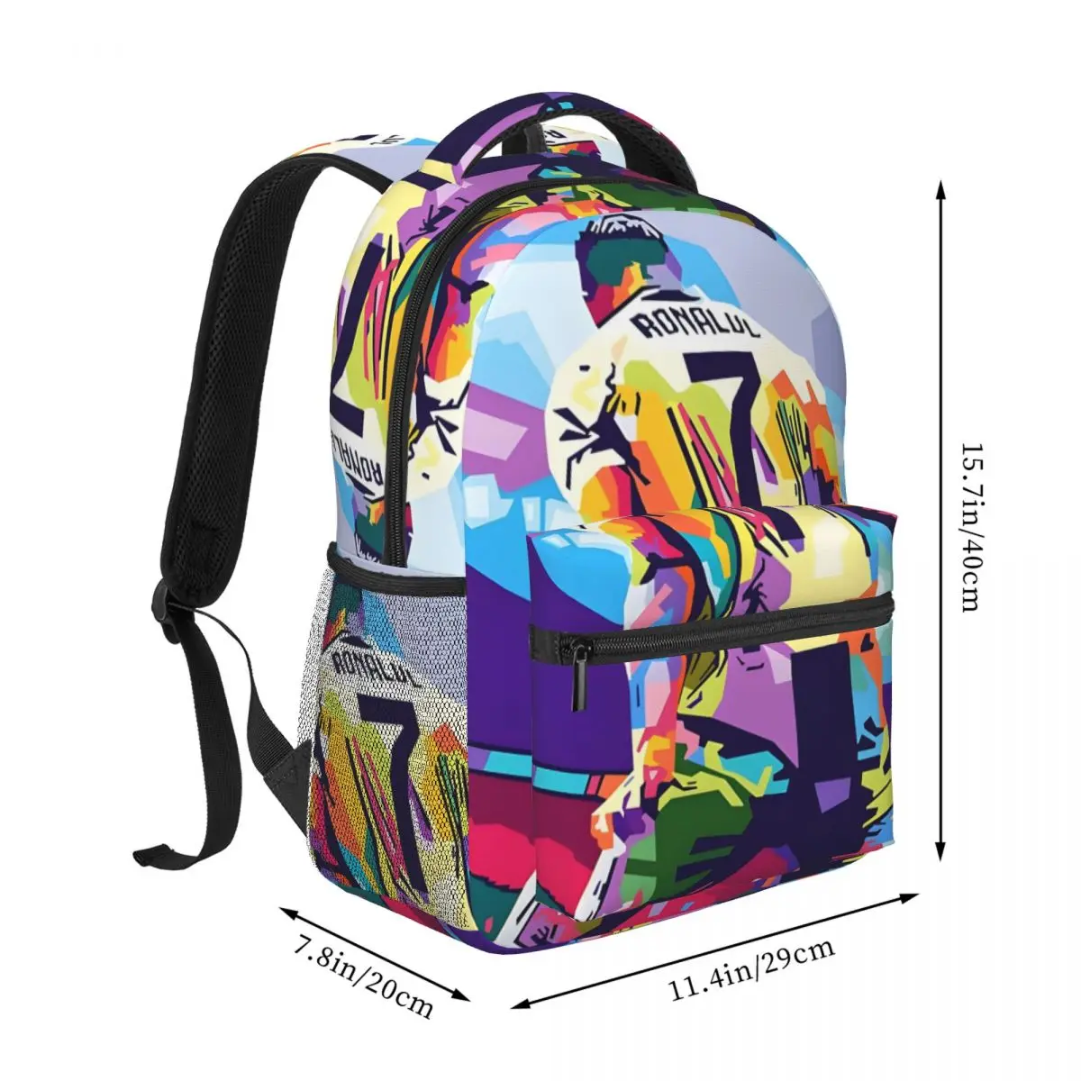 Cristiano-Ronaldo Celebration Wpap Pop Art Backpack Student Schoolbag for Men Women Laptop Canvas Bags 16in