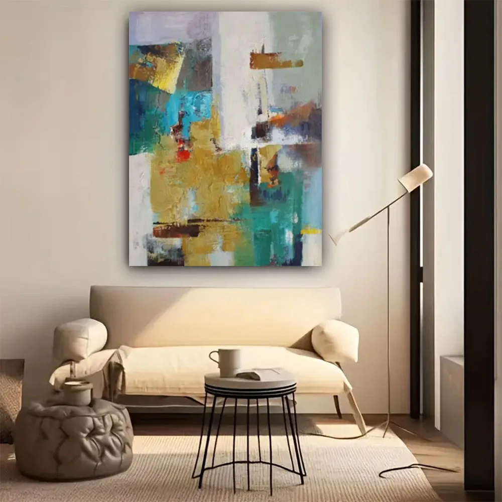 Abstract Starry Sky Creative Pattern Canvas Wall Art Hand Painted Oil Paintings Modern Living Room Wall Decor Home Canvas Art