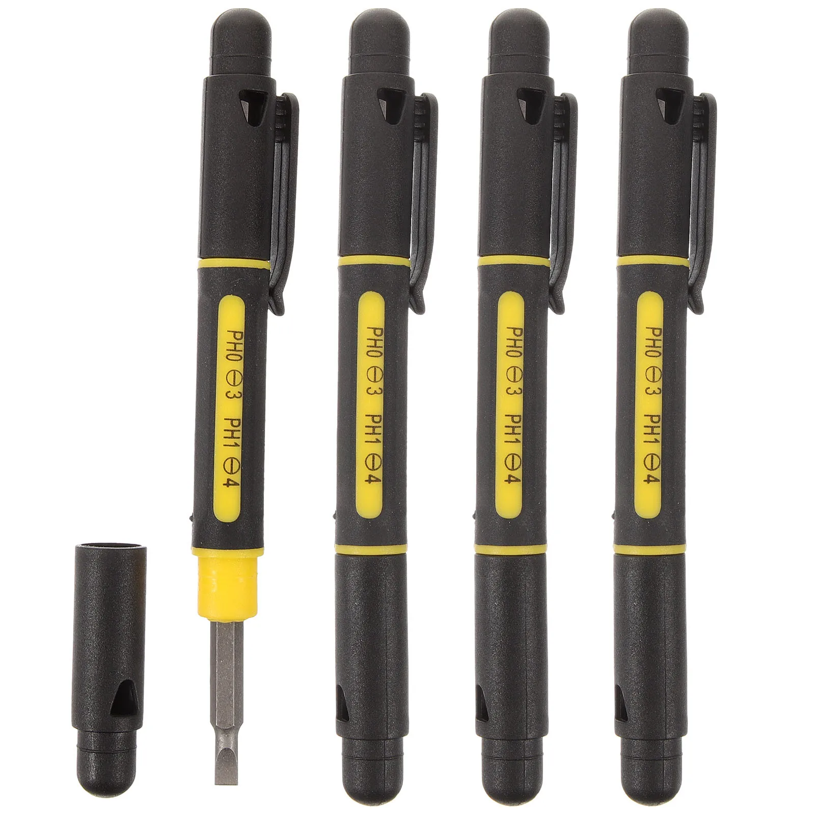 4 مجموعات قلم مفك براغي صغير نوع 4 في 1 ملحقات أدوات متعددة مفك براغي مدمج مزدوج الأطراف لتثبيت أداة يدوية محمولة