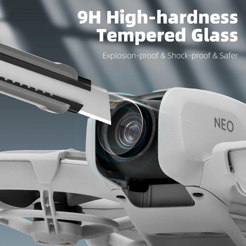 9H الزجاج المقسى ل DJI Neo الطائرة بدون طيار عدسة الكاميرا حامي الترا HD الزجاج المقسى المضادة للخدش طبقة رقيقة واقية الملحقات