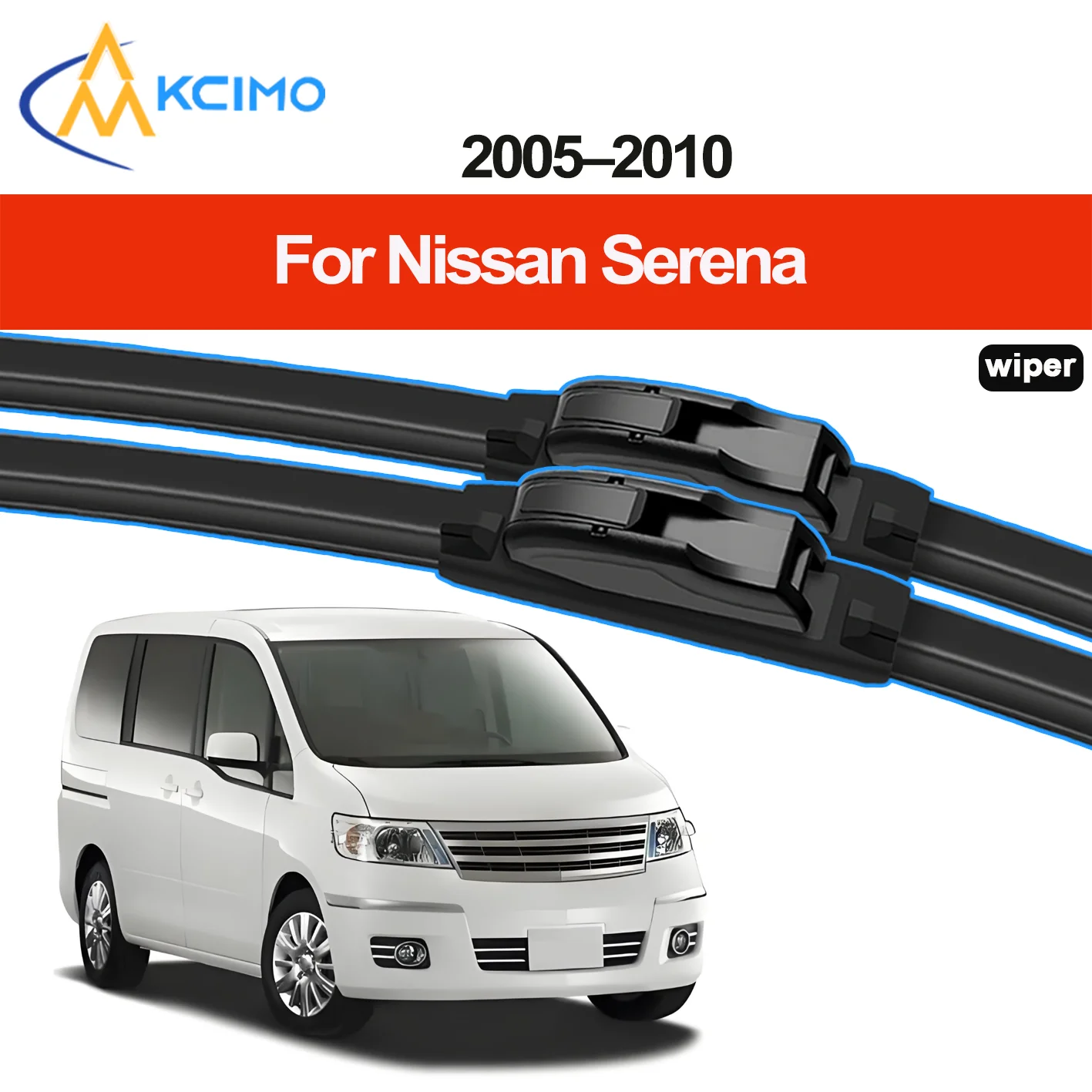 

KCIMO 2PCS New Front Windshield Wiper Blade for Nissan Serena C25 2005-2010 Suzuki Landy Front Windshield Auto Wipers Blade