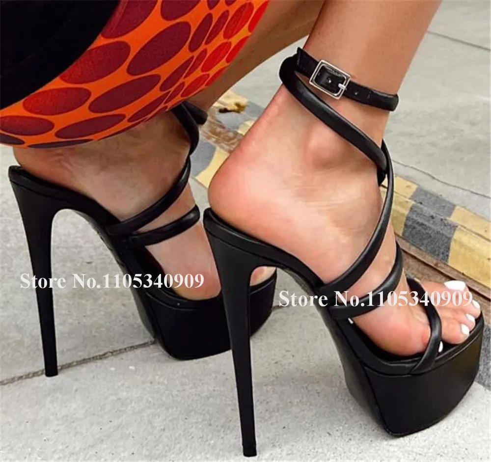 

Босоножки Bondarenko на тонком каблуке-шпильке с ремешками, с открытым носком, черные, синие, розовые, из матовой кожи, на высокой платформе, для вечеринок и танцев