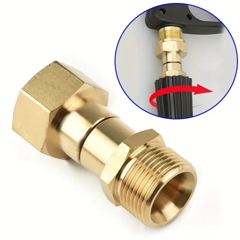 360 ° rotary joint - anti winding pressure cleaning hose joint solid brass M22-14 rotary joint for connecting spray gun to hose