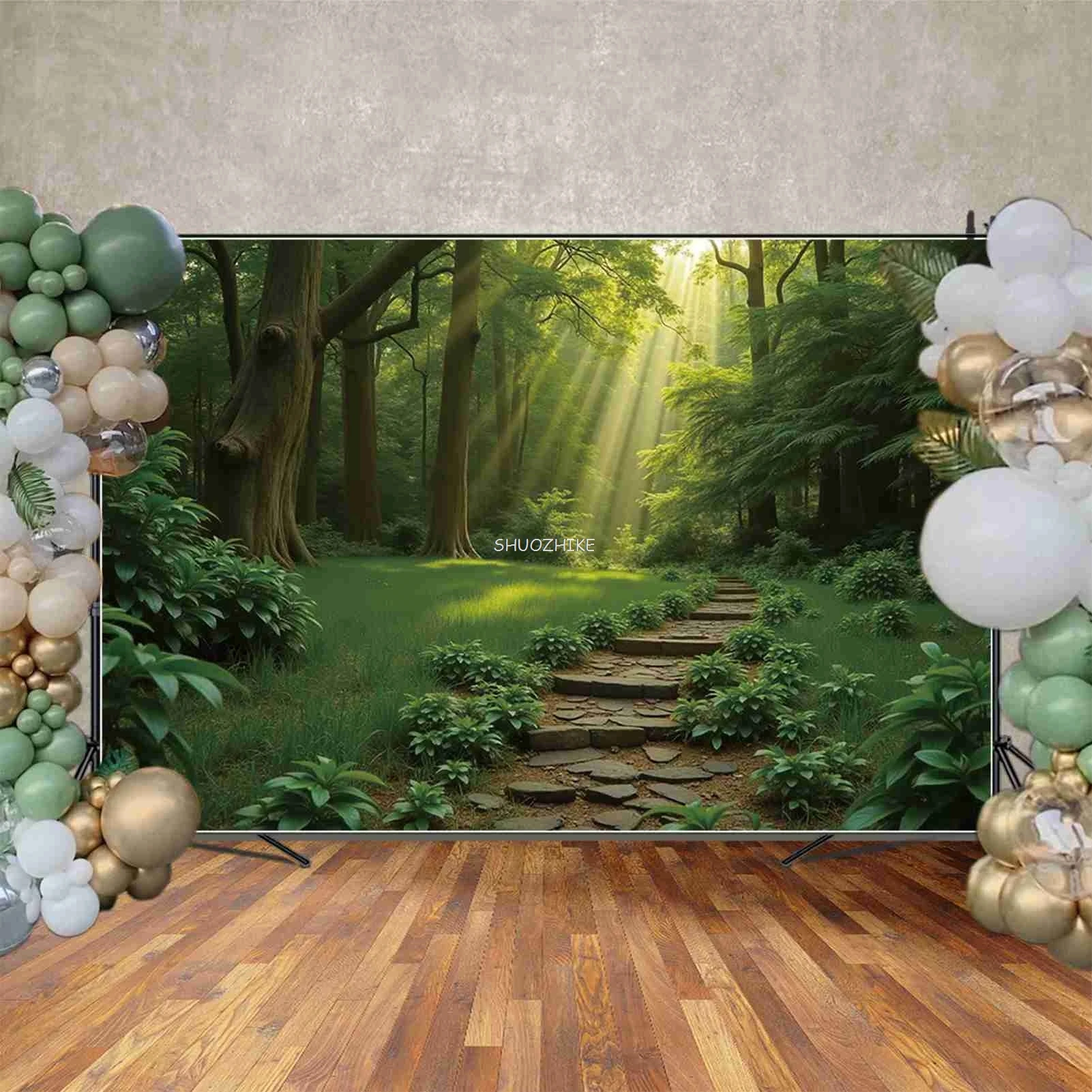 Natural Spring Green Grass Forest Photo Backdrop Mountain Park Garden Background Home Decor Photography Studio Supplies