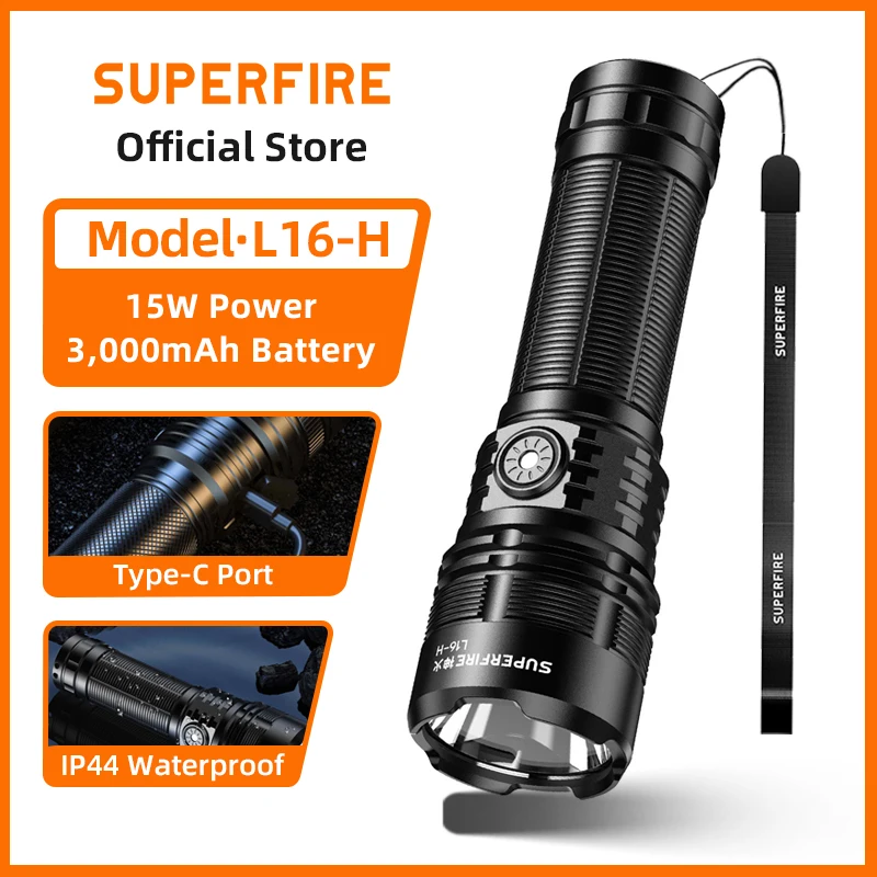 superfire-l16-h-15w-high-power-led-flashlights-strong-light-rechargeable-5-modes-outdoor-camping-emergency-for-fishing-lantern