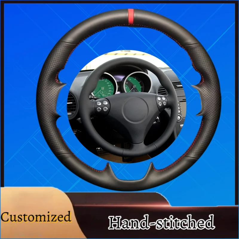 

Customized Microfiber Leather Hand-stitched Steering Wheel Cover For Mercedes Benz C SLK Class W203 R171 2004-2008 Accessories