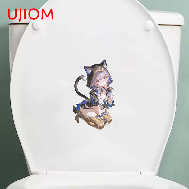 UJIOM Cipher Honkai Star Rail Seductive Girl Wall Sticker Creative Kneel Sitting Vinly Decal Unique Game Room Decor Accessories