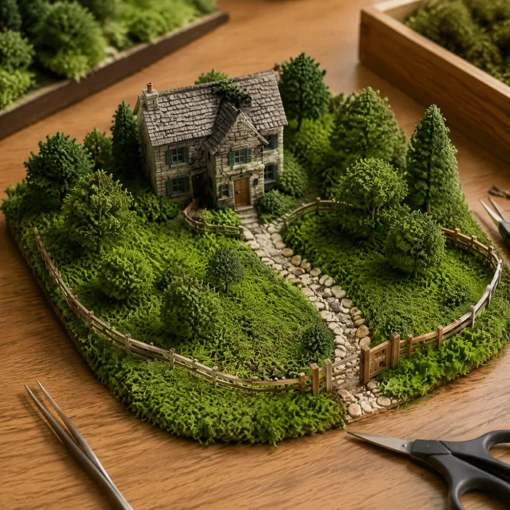 Green Micro-landscape Model Lawn 10*120cm 20*120cm DIY Making Material Faux Grass Table Runner Free Cutting Handmade Material