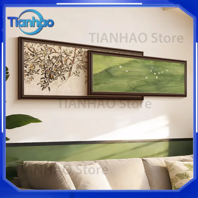 Vintage Retro Style Living Room Wall Art for Sofa Background Wall Lucky Persimmon Decorative Painting High-End Elegant 2026