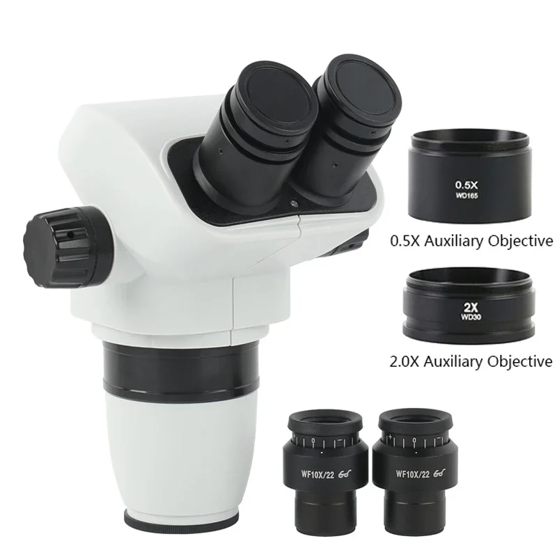 Cabeça de Microscópio Estéreo para Montagem de Peças de Precisão Binocular Parfocal 3.35x 6.7x 45x 90x Wf10x 22 mm Ocular