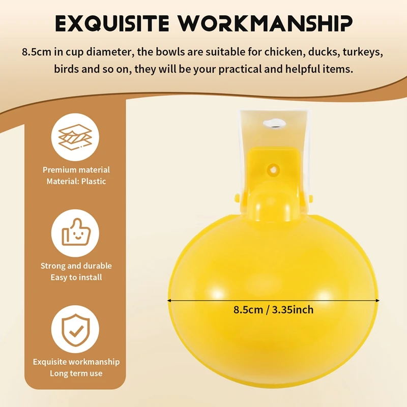 ABGR-15Pcs الدجاج سقي التلقائي شارب الدجاج المغذية البلاستيك الدواجن مياه الشرب أكواب مزرعة الدواجن لوازم الحيوانات