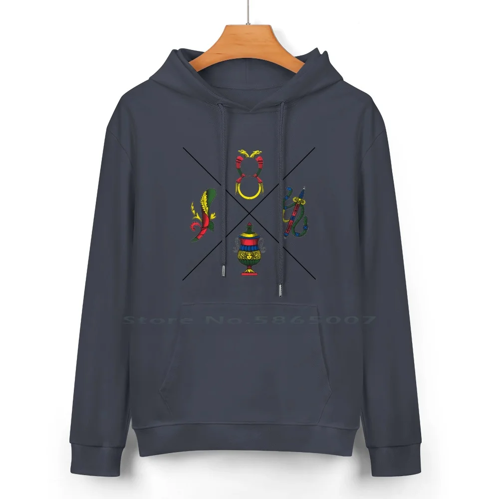 Italian Playing Card Aces Pure Cotton Hoodie Sweater 24 Colors Aces Suits Italian Scopa Briscola Swords Suns Cups Bats Treset