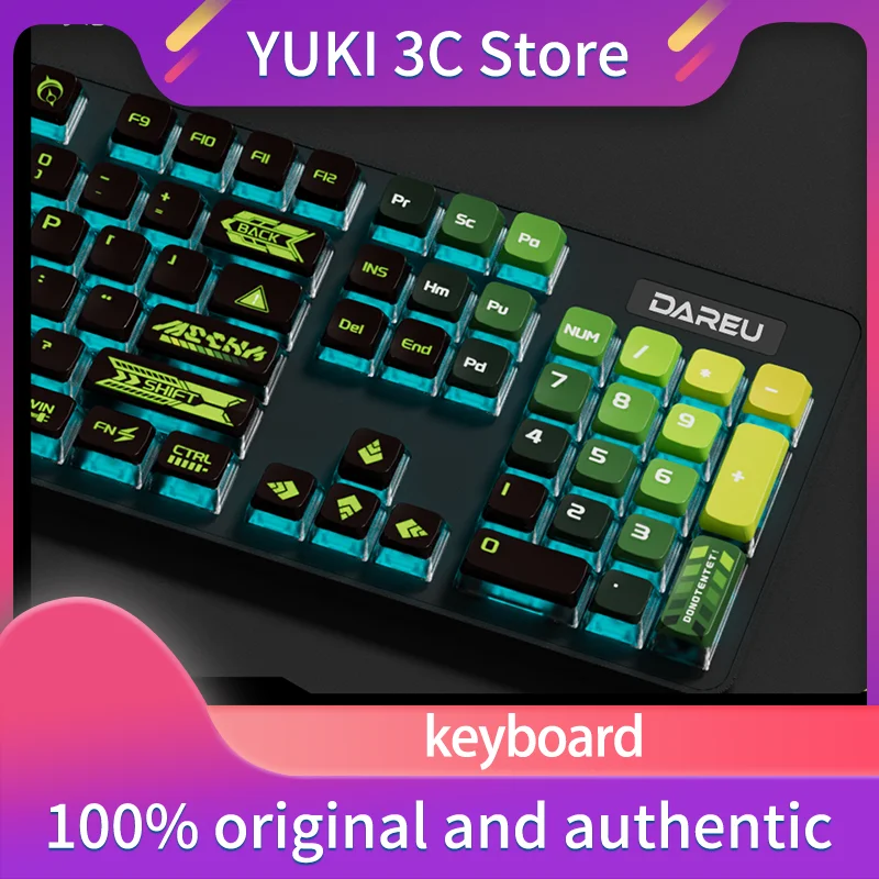 LK175 Grace Mechanical Keyboard Male and Female Students Wired 104 Keys Full Key No Punch Games Office Theme Laptop Universal