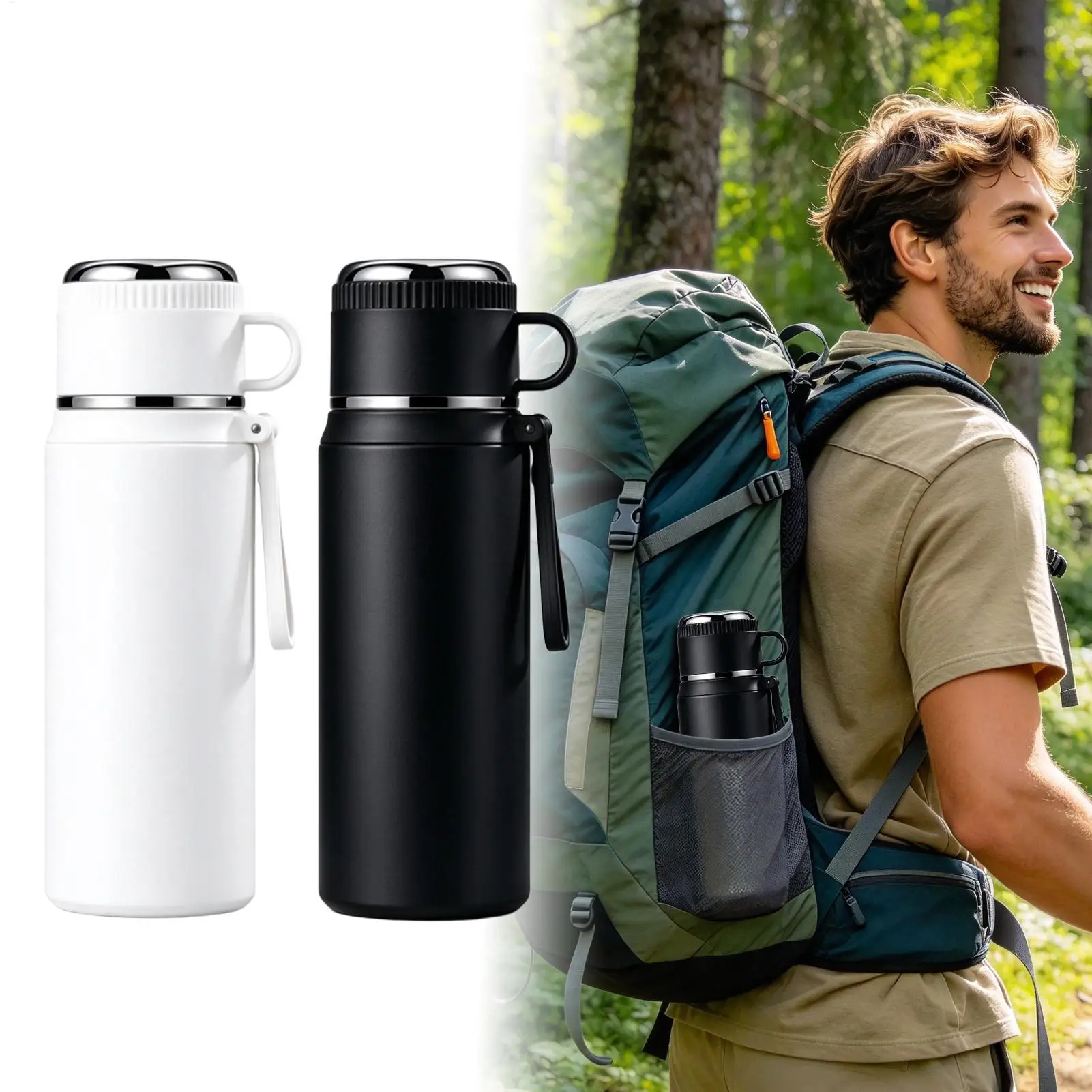 Travel Coffee Mug Stainless Steel Non Spill Reusable Bottle Coffee Travel Mug For Cafe Water Drink Beverage Espresso Car Commute