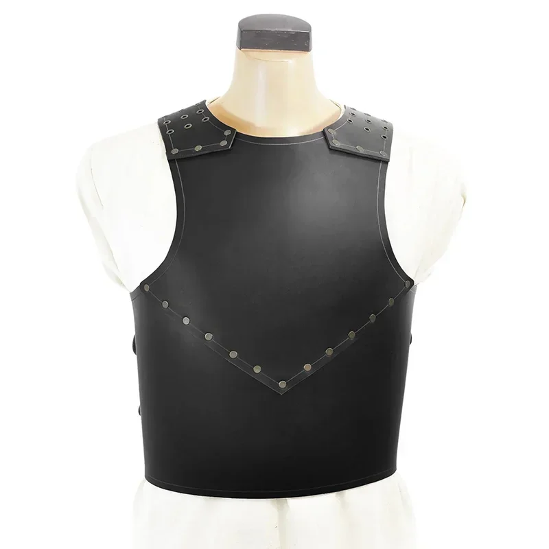 Medieval Steampunk Vintage Viking Warrior Knight Gladiator Chest Armor PU Leather Vest Breastplate Costume For Larp Cosplay