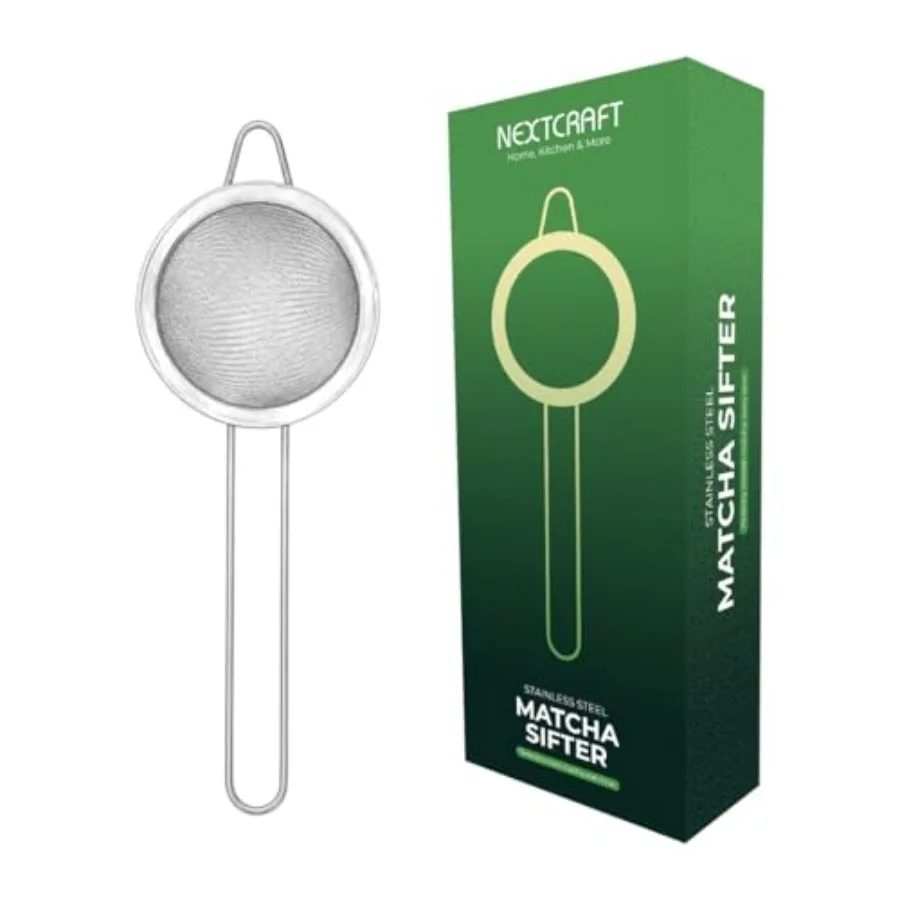 Matcha Tea Sifter Stainless Steel with Handle Fine Mesh Sieve for Matcha Powder, Eliminates Clumps for Smooth Matcha Tea and La