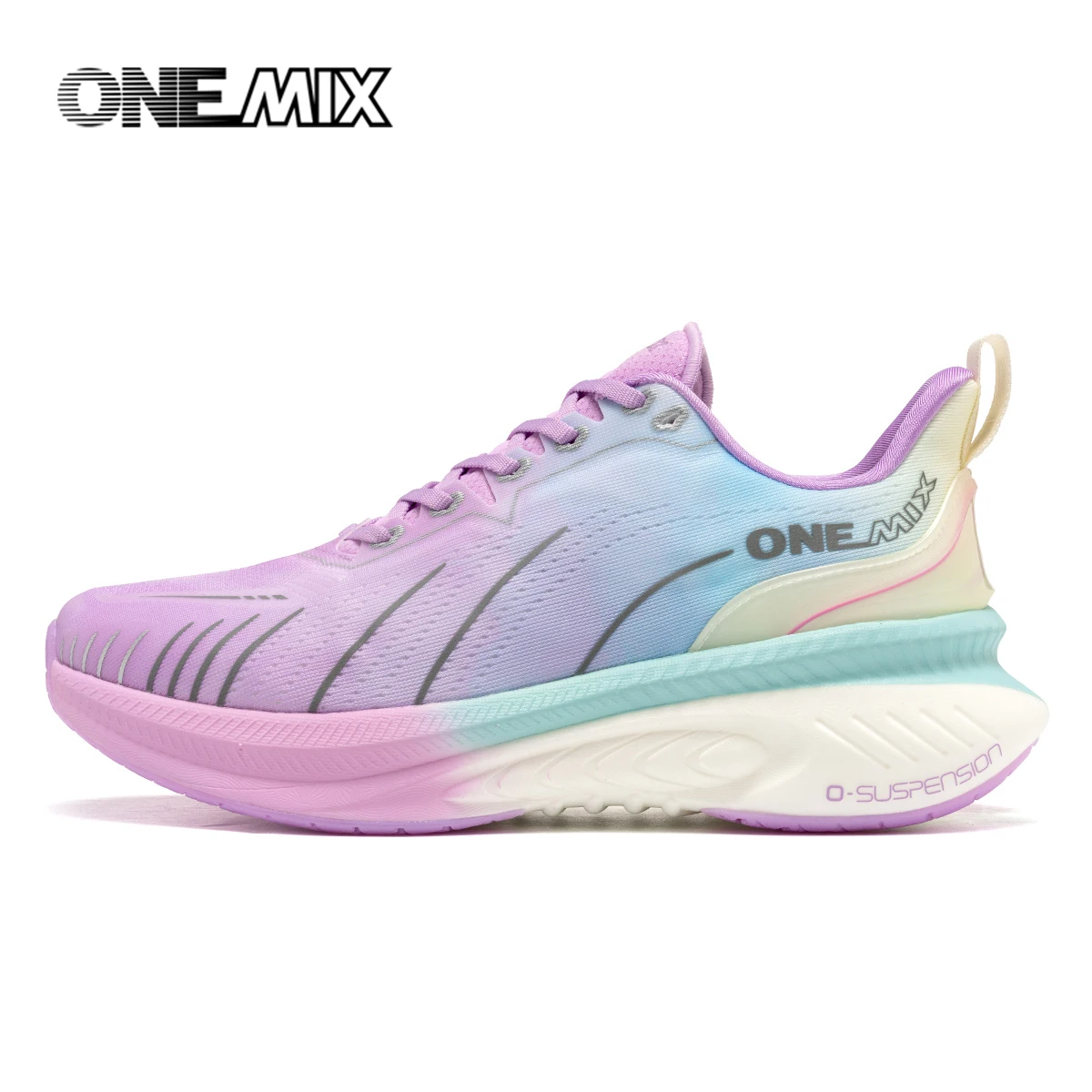 ONEMIX Nowe Amortyzowane Buty do Biegania Damskie Jesień Zima Buty do Ciężkiego Biegania Sznurowane Damskie Buty do Skakania na Skakance Tańca Antypoślizgowe Sneakersy Outdoorowe — zdjęcie 6