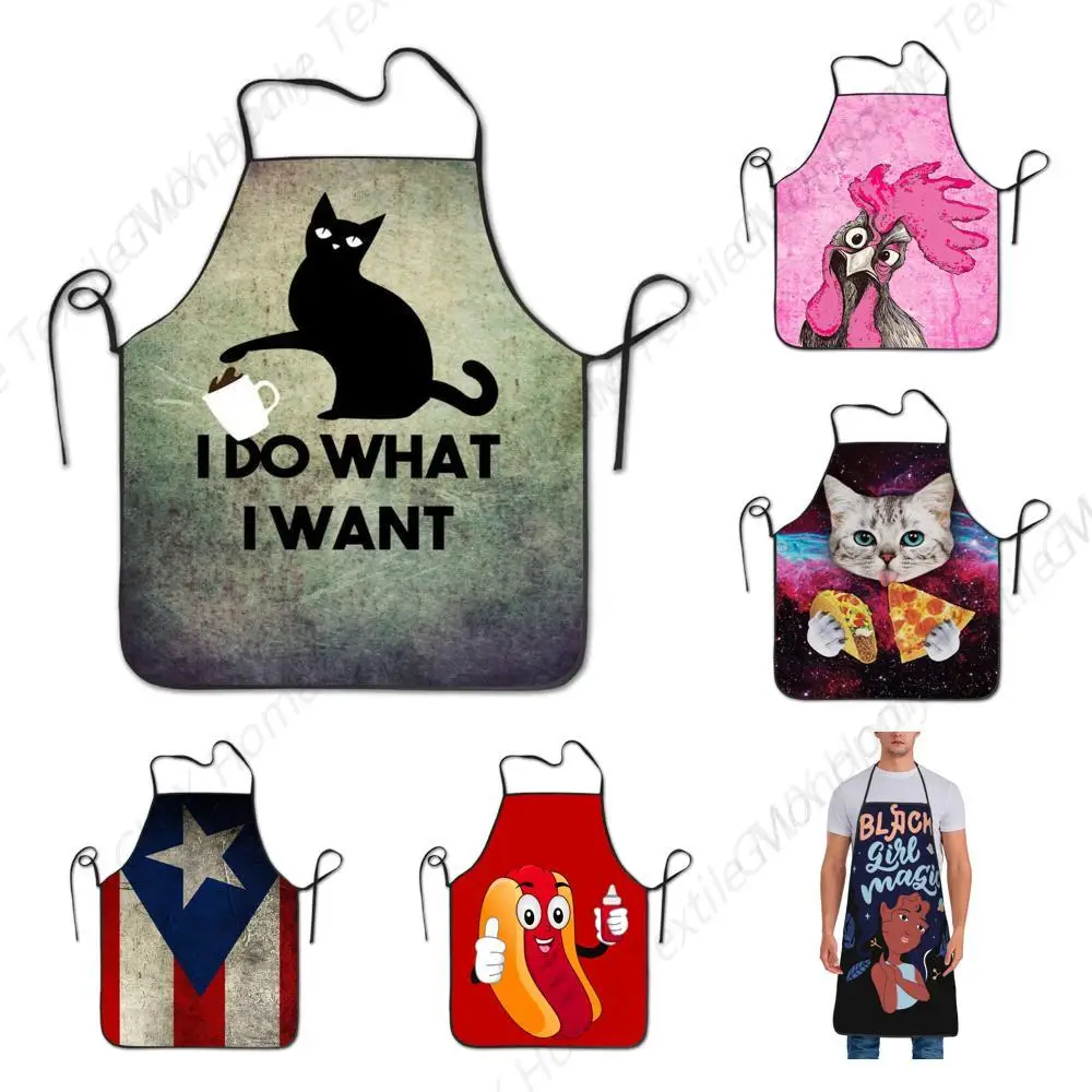 Funny Apron Chef Kitchen Cooking Apron Bib I Do What I Want Cat Animal Home Durable