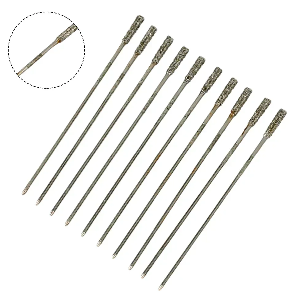 Imagem -02 - Diamante Revestido Broca Conjunto Derrubado Broca para Jade Ágata Pedra Jóias Perfuração de Vidro Buraco Viu 1.22.4 mm 10 Peças