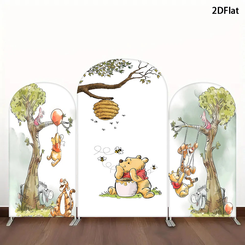 

Winnie The Pooh Arch Cover Kid Birthday Baby Shower Backdrop Double-Sided Birthday Party Arch Background