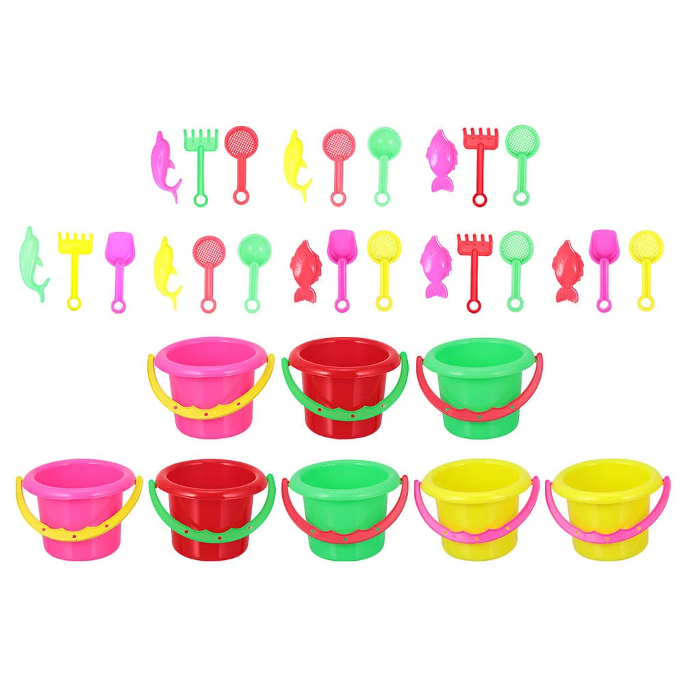 8 Sets Beach Bucket Kid Toys Playing Sand Small Practical Plaything Plastic Child Funny