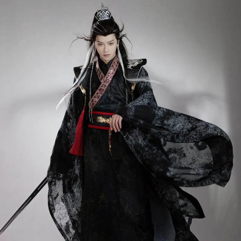 

Guofeng Taoist robes are the same for men and women, traditional Hanfu men's clothing, dark and elegant ancient style