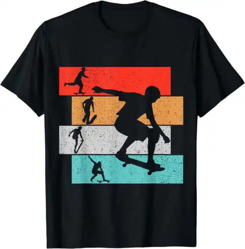 Skater Skateboarder Retro Skateboard Boys Girls Youth T-Shirt Black Medium