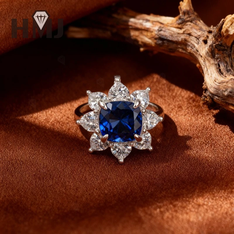 Sapphire/Padparacha Lily Sky/Columbia Cushion Cut Gemstone Jewelry Green Blue Red Elegant Design for Women Christmas and Easter