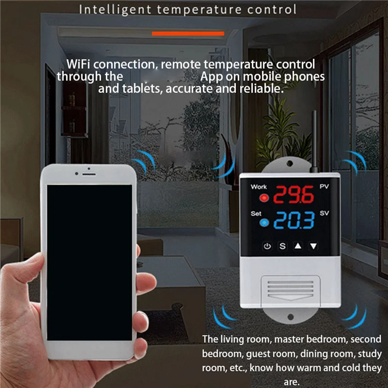【Superdeals】5X وحدة تحكم في درجة الحرارة اللاسلكية ترموستات AC110-220V DTC1201 NTC الاستشعار شاشة ديجيتال APP التحكم لـ Smart Ho