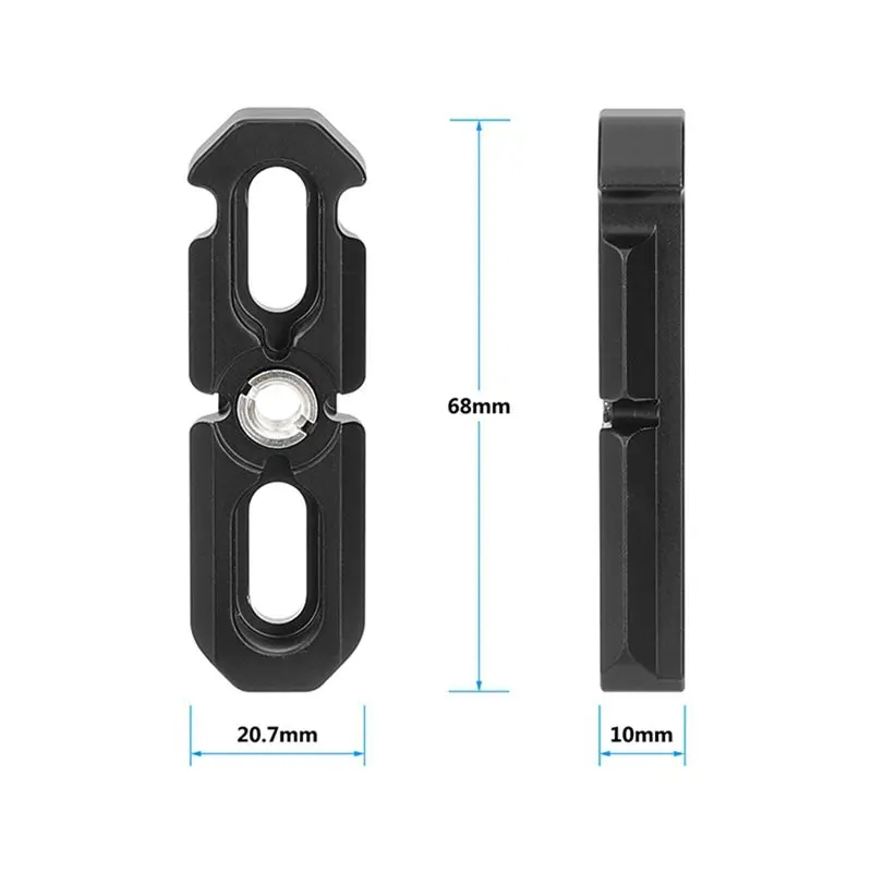 ABGI-Aluminium Schnellwechsel-68-mm-NATO-Schiene mit ARRI-Halterung & 1/4"-Buchse auf 3/8"-Stecker-Adapter für Kamerakäfig-Erwei – Detail 8