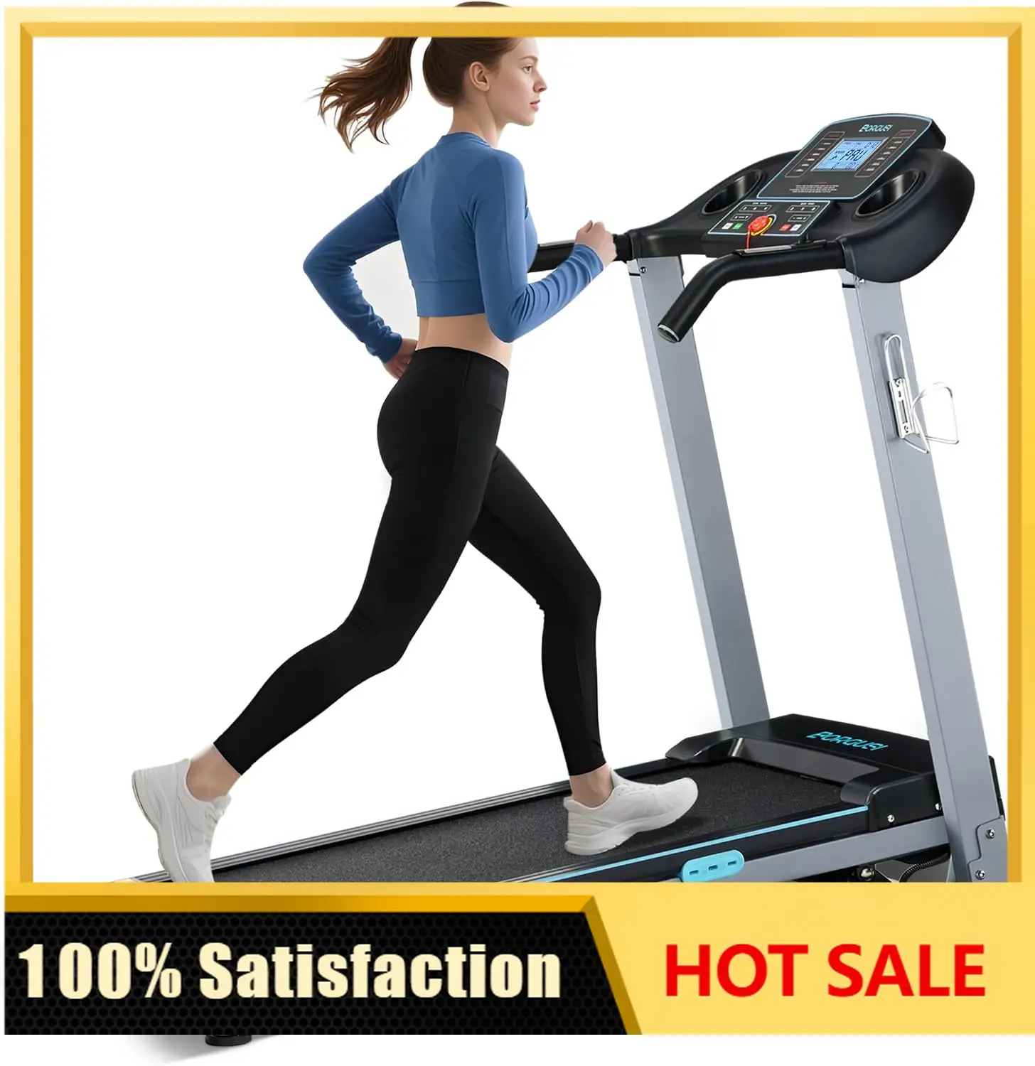 Treadmill with Auto Incline Folding Electric Treadmill for Home | 300 lb Capacity, 3.0HP, Running Machine with 45.3