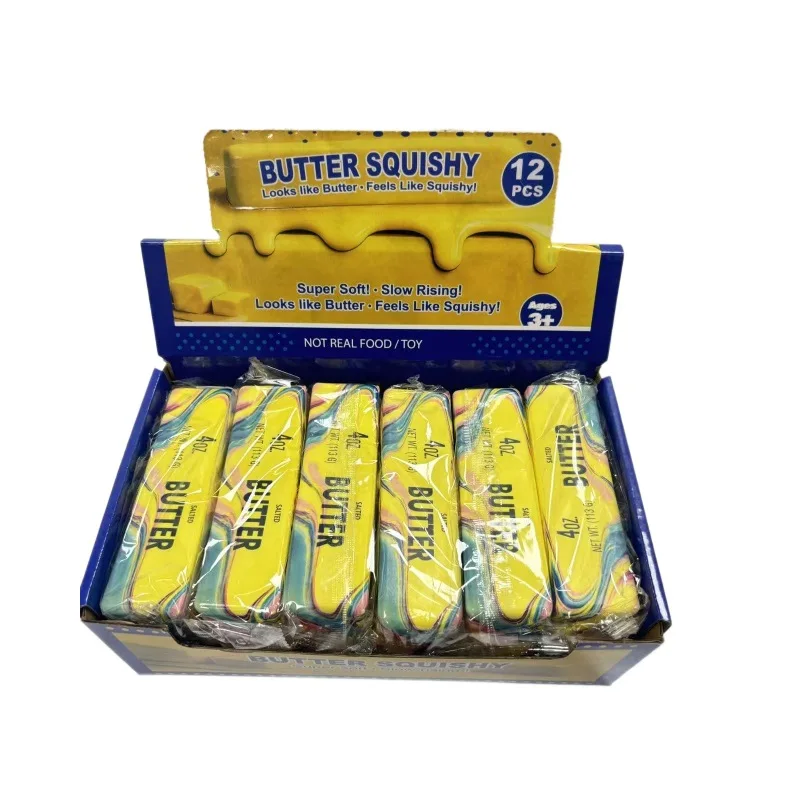 New Butter Stick Squishy Fidget Toys Elastic Cheese Stick Funny Squeeze Prank Toy Stress Anxiety Relief Game - view 6