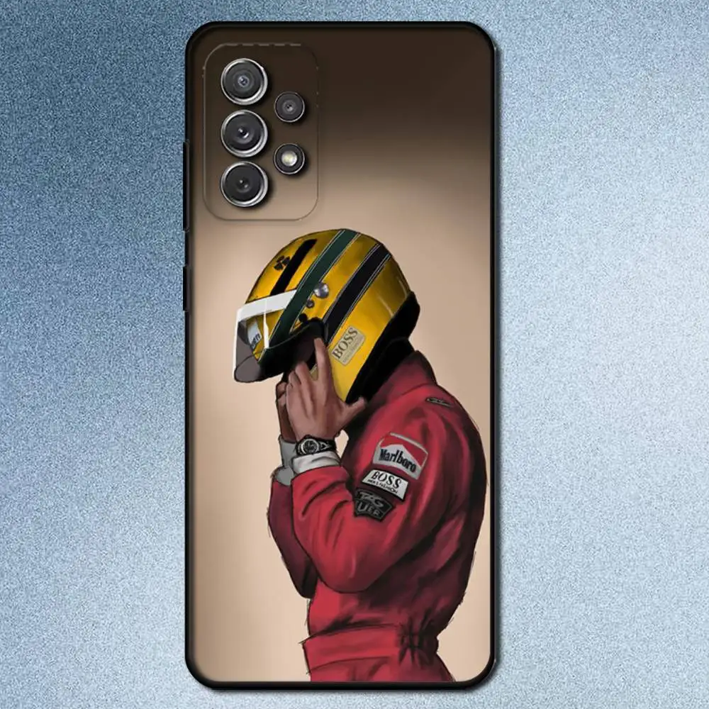 حافظة هاتف Racing Driver A-Ayrton S-Senna لهاتف سامسونج S25، S24، S21، S22، S23، S30، Ultra، S20، Plus، Fe، Lite، Note، 10,9,5G غطاء أسود