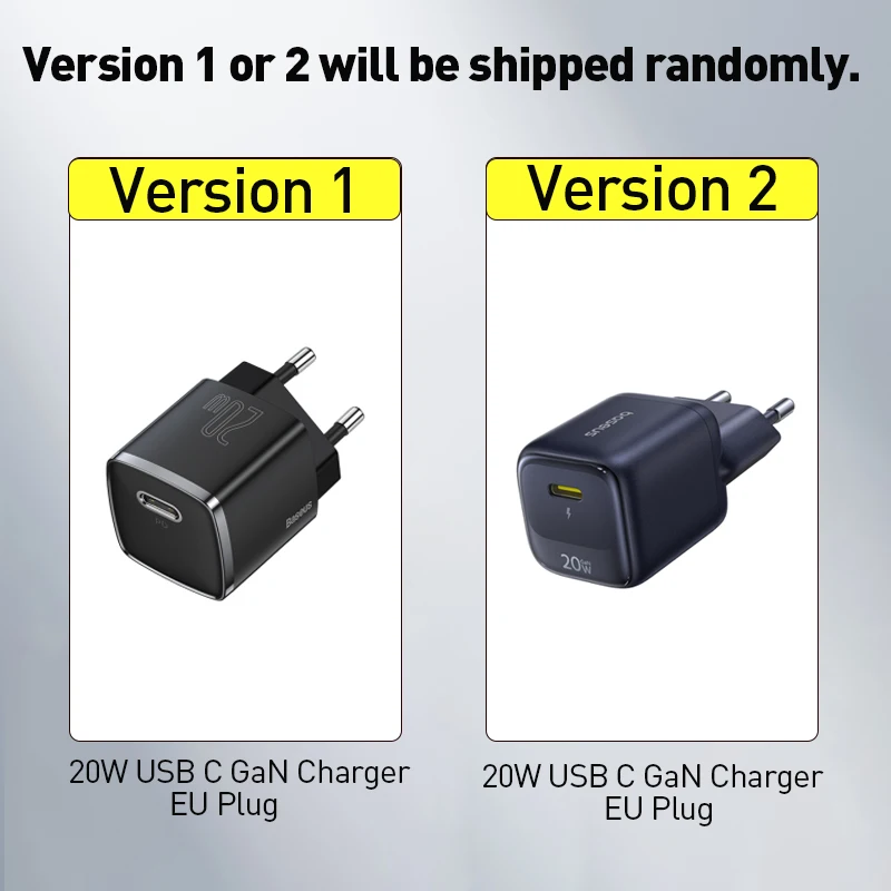Cargador USB-C Baseus de 20W 30W con Enchufe Europeo, Carga Rápida PD, Adaptador Portátil Tipo-C para iPhone 15 14 13 12