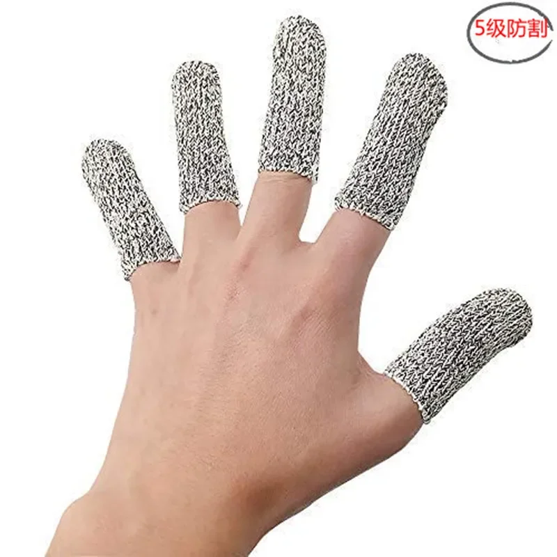 New 5pcs Anti-cut finger cots level 5 safety cut resistant safety gloves for Kitchen,Work,Sculpture Picker Fingertips Protector