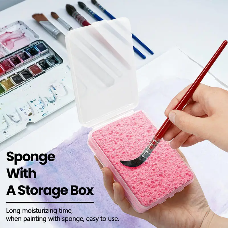 Boxed Watercolor Pigment Painting Cleaning Sponge Water Absorbing Painting Sponge Watercolor Painting Sponge Tool Art Supplie