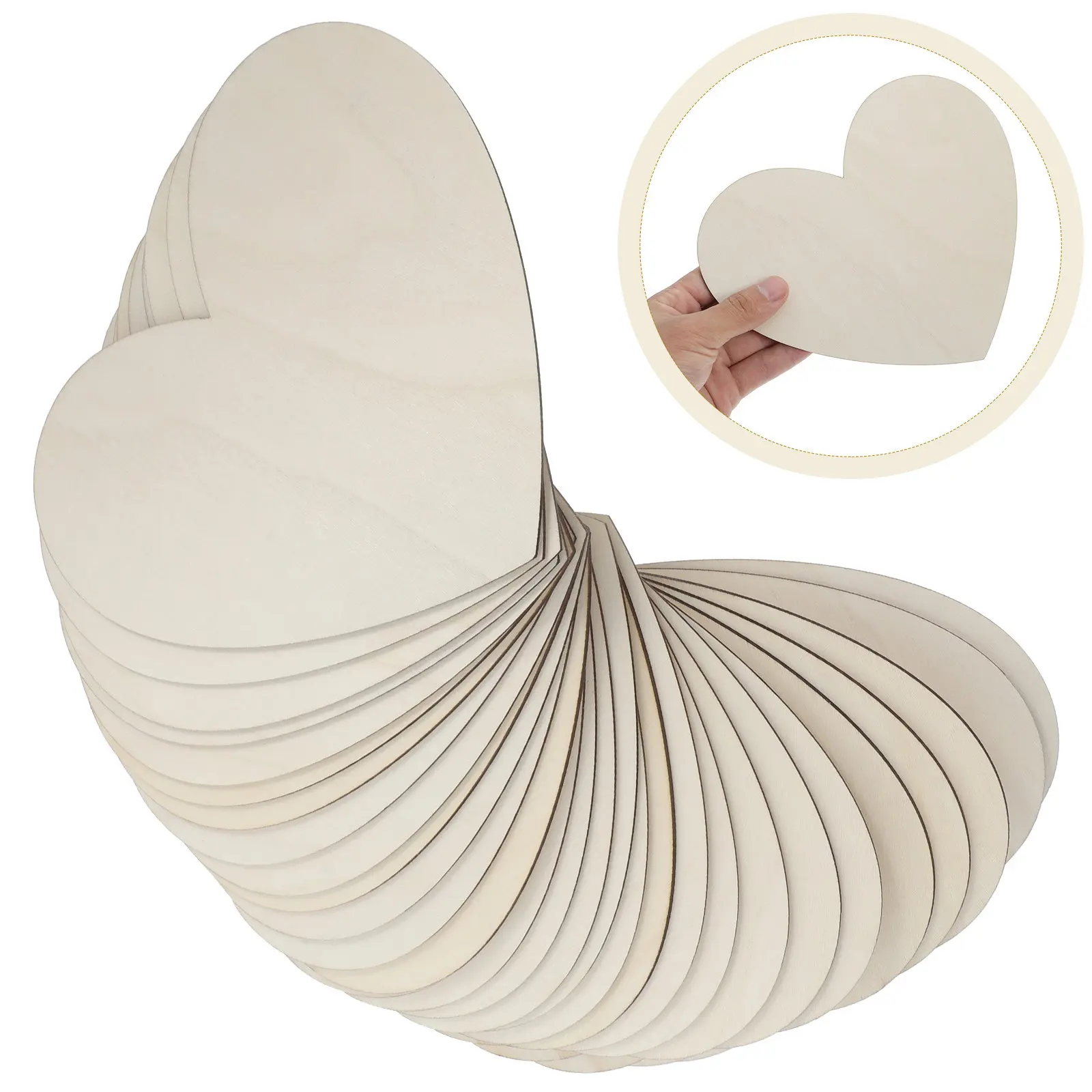 

30Pcs Blank Wood Heart Slices Unfinished Wooden Cutouts for DIY Crafts Valentines Wedding Decorations Wood Blanks Heart Slice