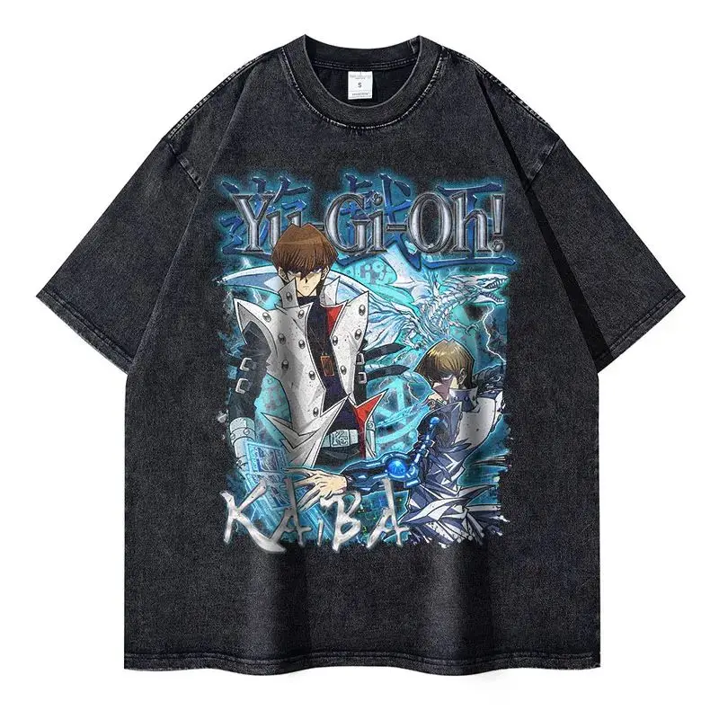 Change of Heart Tshirts Anime Yu Gi Oh T Shirt Oversized Yugi Muto Blue Eyes White Dragon Tshirt Manga Seto Kaiba Tops Men Tees