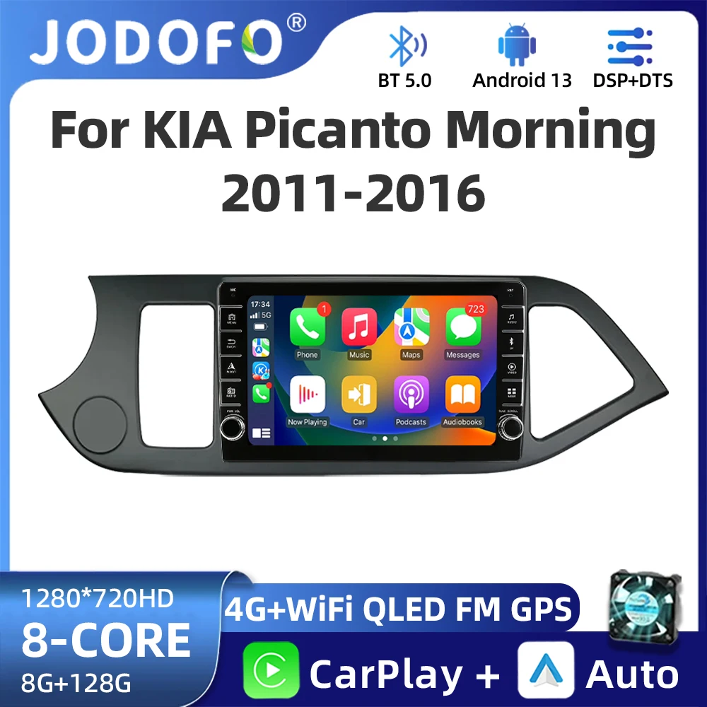 

Jodofo 2din Android 13 Carplay Car Radio Multimedia Video Player For KIA PICANTO Morning 2011-2016 Navigation GPS IPS Head Unit