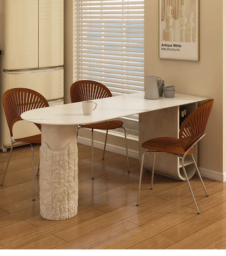 

Легкий роскошный кухонный обеденный стол, встроенный высококачественный простой обеденный стол из каменной плиты, итальянский светильник, роскошная барная стойка