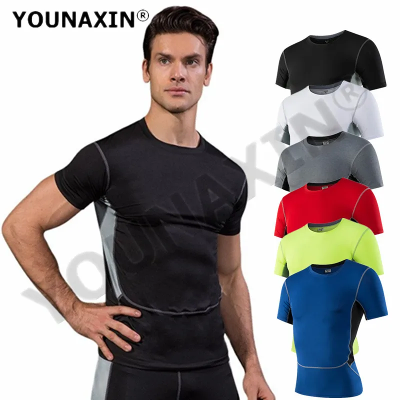 

Men Mesh Top Sport T Shirts Compression Boy Exercise Tights Cycling Basketball Training Fitness Perspiration Running Sweatshirts