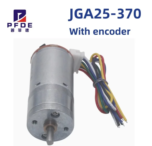 JGA25-370 محرك بتيار مستمر مع التشفير Snelheid Meten رمز القرص Sterke Moment 6V 12V 24V