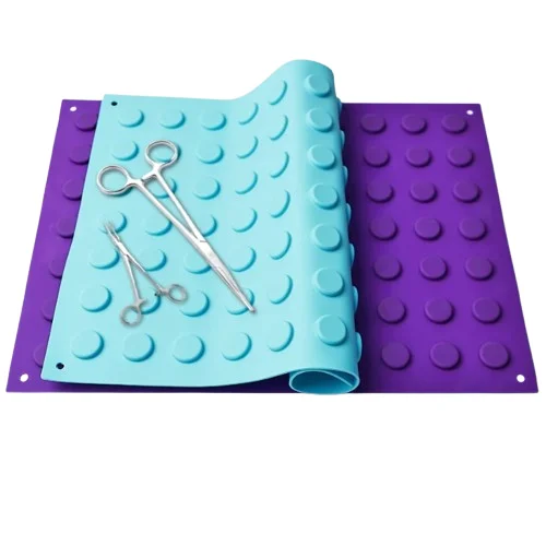 Green/Purple Surgical Magnetic Instrument Mats/Pad for Surgical Instruments Flexible and Non-Slip Instrument Trays Magnetic Mats