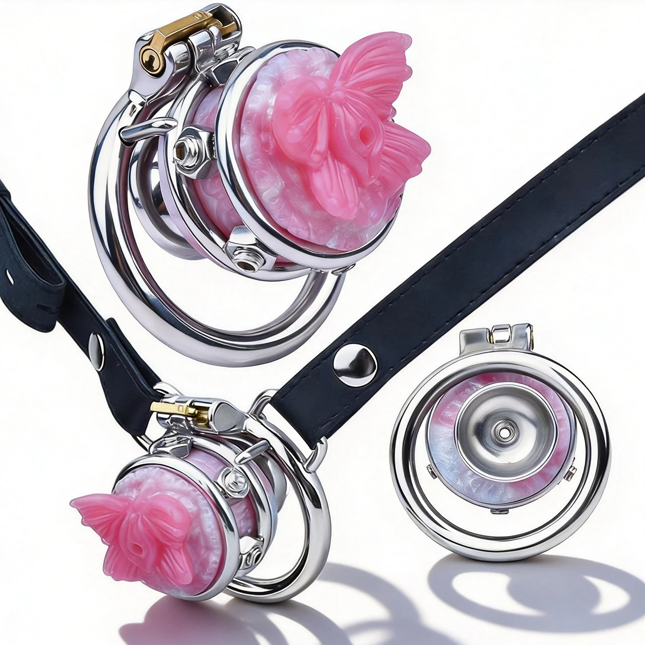 FRRK Silicone Clitoral Inverted Male Sissy Chastity Cage Device Metal Penis Ring Lock Cock BDSM Sextoys Men Femboy 