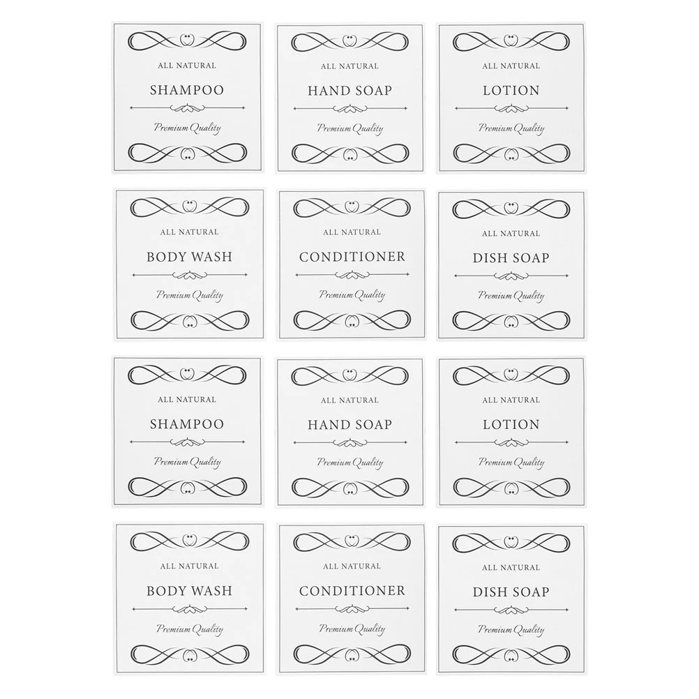 

12 Pcs Sticker Waterproof Stickers Bathroom Tags Pvc Self-adhesive Bottle Labels
