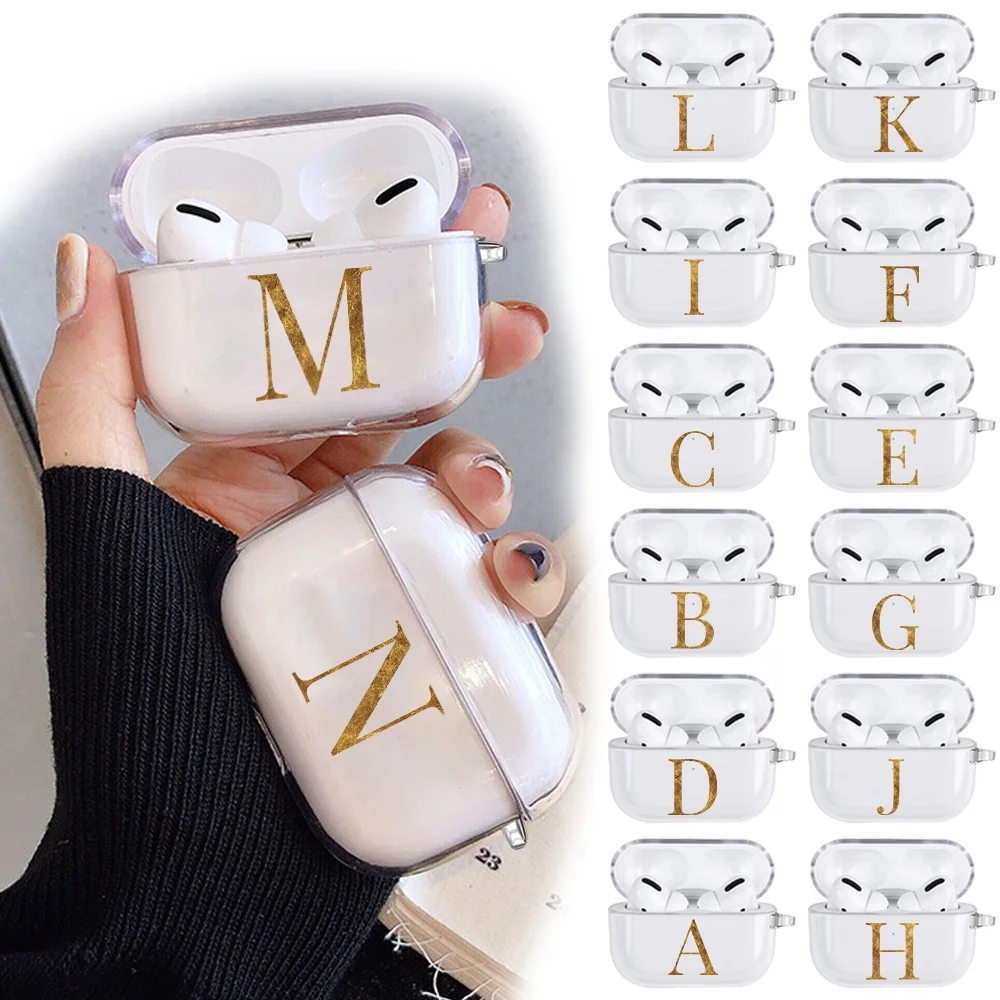 26 Letters Case for Apple Airpods Pro Soft Silicone Protective Cover Earphone Cases Anti-scratch Transparent AirPods Accessories