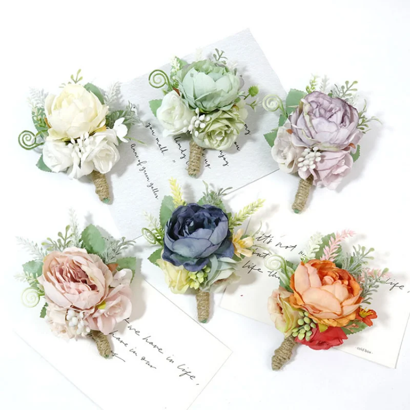 New Artifial Flowers wedding corsage for women Bridesmaid Groomsmen Marriage Accessories